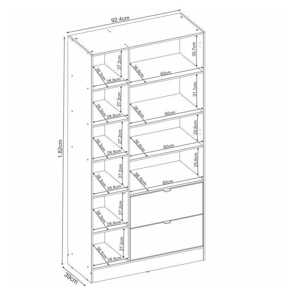 Armário Multiuso 2 Portas Ambiente Joy Amêndola Off White Com Espelho – Demóbile - 3