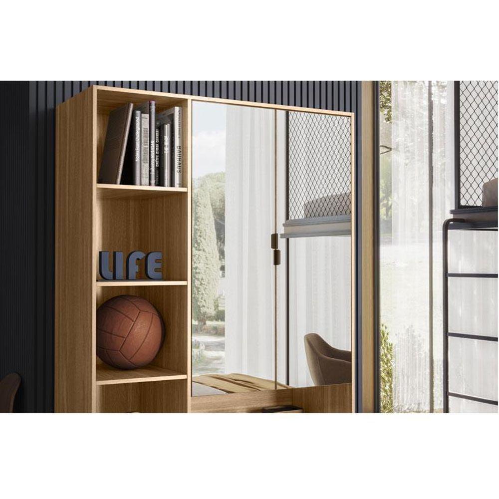 Armário Multiuso 2 Portas Ambiente Joy Amêndola Off White Com Espelho – Demóbile - 4