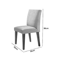 Sala De Jantar Mesa Olimpia 120 Mdf Canto Copo Com 4 Cadeiras Grecia Grafite/off White/imbuia Ripado - 5