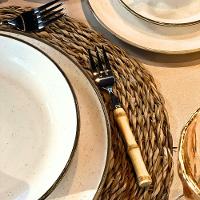 Jogo De Garfos De Mesa Em Inox E Cabo Em Bambu Tulum Com 4 Peças Wolff - 3