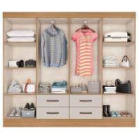 Guarda Roupa Casal Porto Com Cômoda Lite 4 Gavetas 1 Porta Nature Off White – Móveis Leão