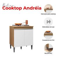 Balcão Para Cooktop Ambiente Andréia Amêndoa Branco - Ajl