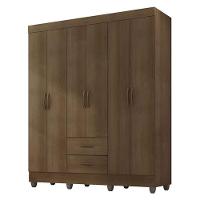 Guarda Roupa Casal Lite 6 Portas Carvalho Oak - Móveis Leão - 1