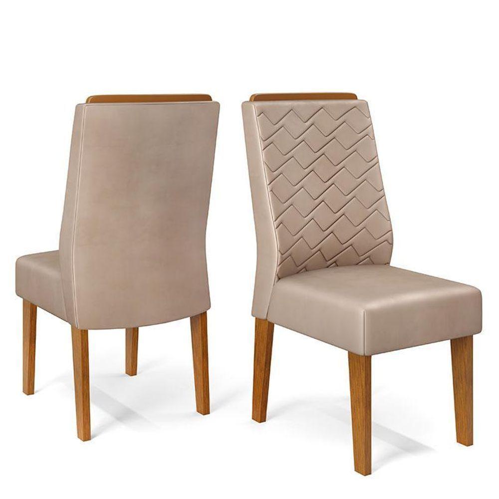 Cadeira Para Mesa De Jantar Lidia Kit 2 Peças Freijó Veludo Kraft - Dj Móveis - 1