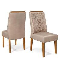 Cadeira Para Mesa De Jantar Lidia Kit 2 Peças Freijó Veludo Kraft - Dj Móveis - 1