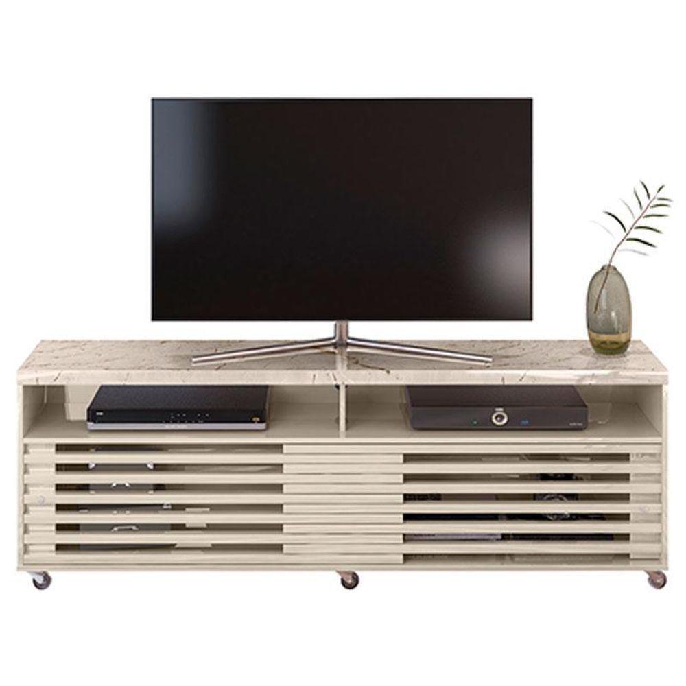 Rack Bancada Com Mesa De Centro Frizz Cross Calacata Off White – Madetec - 2