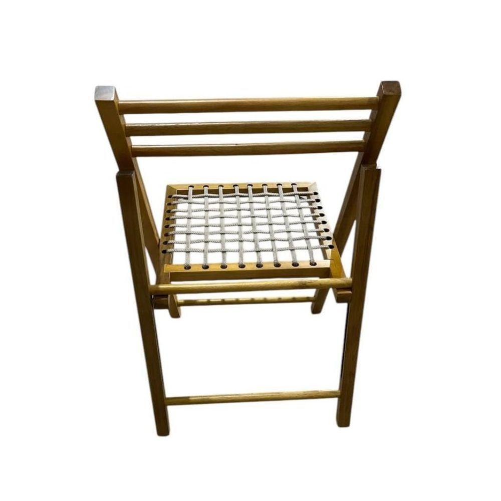 Cadeira Dobrável Em Madeira Com Assento Em Corda Naval Mel - 3