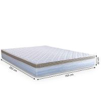 Cama Box Baú Casal King Colchão Com Molas Ensacadas 193x203x63cm Dunas Branco/bege Hellen Branco / Bege - 5