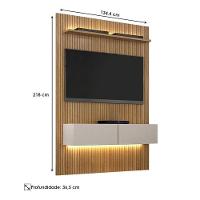 Home Suspenso Frisado Ambiente Curitiba 1344 Cinamomo Off White Com Led - Valdemóveis - 3