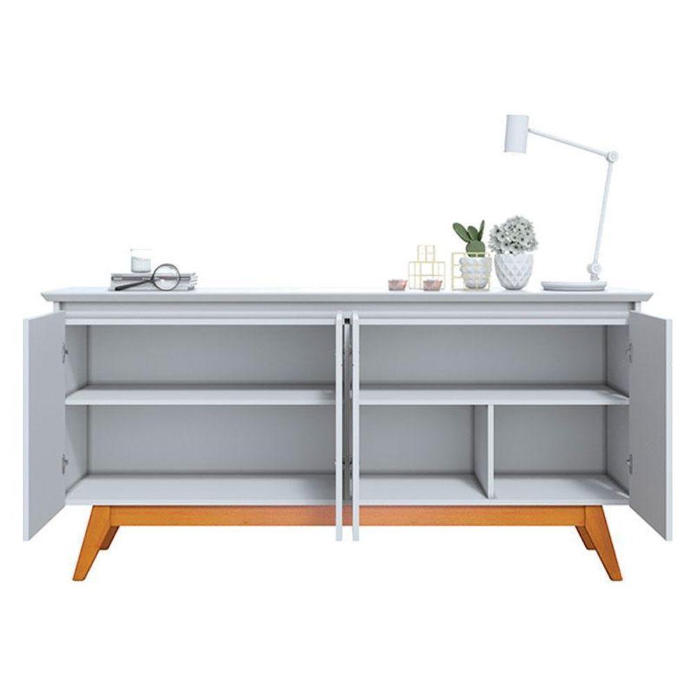 Aparador Para Sala Buffet Classic 1.8 Branco Acetinado - Imcal - 3