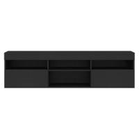 Rack Tv 65" Com 2 Portas Paris Multimóveis V3308 Preto Preto - 3