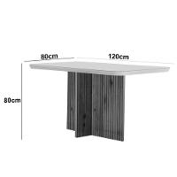 Sala De Jantar Mesa Olímpia 120cm Mdf Canto Copo Com 4 Cadeiras Carol Creme, Grafite E Imbuia - 5