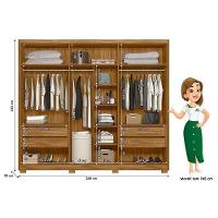 Guarda Roupa Casal Araguaia E Cômoda Ms913 Freijó Off White Com Espelho - Moval - 2