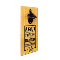 Abridor Garrafas Parede Cerveja Aqui Mdf Com Imã 25x13 Cm - 2