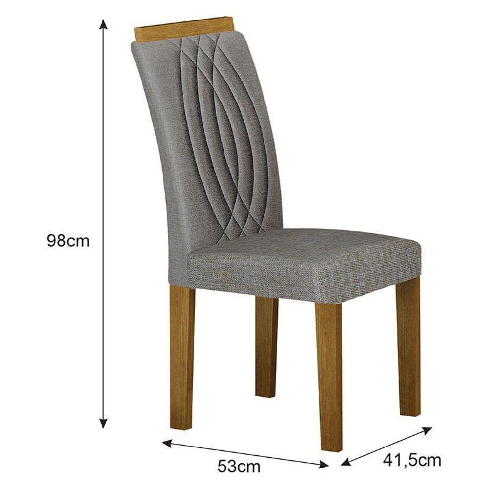 Cadeira Para Mesa De Jantar Doha Mdf Kit 2 Peças Freijó Linho Cinza - Leifer Móveis - 2