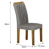 Cadeira Para Mesa De Jantar Doha Mdf Kit 2 Peças Freijó Linho Cinza - Leifer Móveis - 2