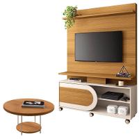 Estante Home Theater òrbis Cinamomo Off White E Mesa De Centro Sky Cinamomo- Hb Móveis - 1