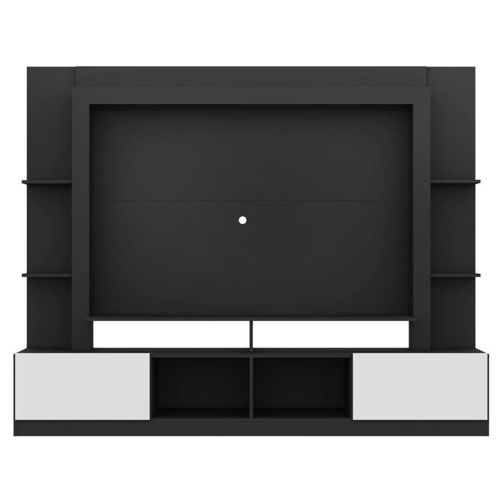 Estante Com Suporte Tv 65" E 2 Portas Oslo Multimóveis V3386 Preta/Branca Preto/Branco - 3