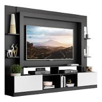 Estante Com Suporte Tv 65" E 2 Portas Oslo Multimóveis V3386 Preta/Branca Preto/Branco - 1