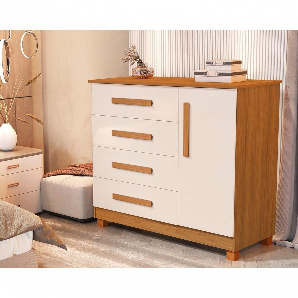 Cômoda Grécia Com 4 Gavetas E Sapateira – Praticidade E Estilo Para Seu Quarto - 1