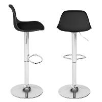 Banqueta Alta Estofada Com Base Giratória E Regulagem De Altura - ícaro Preto - 5