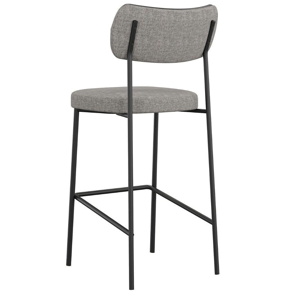 Banqueta Alta Bar Estofada Kit 8 Milli Linho Cinza/preto A14 - Mpozenato - 6