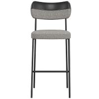 Banqueta Alta Bar Estofada Kit 8 Milli Linho Cinza/preto A14 - Mpozenato