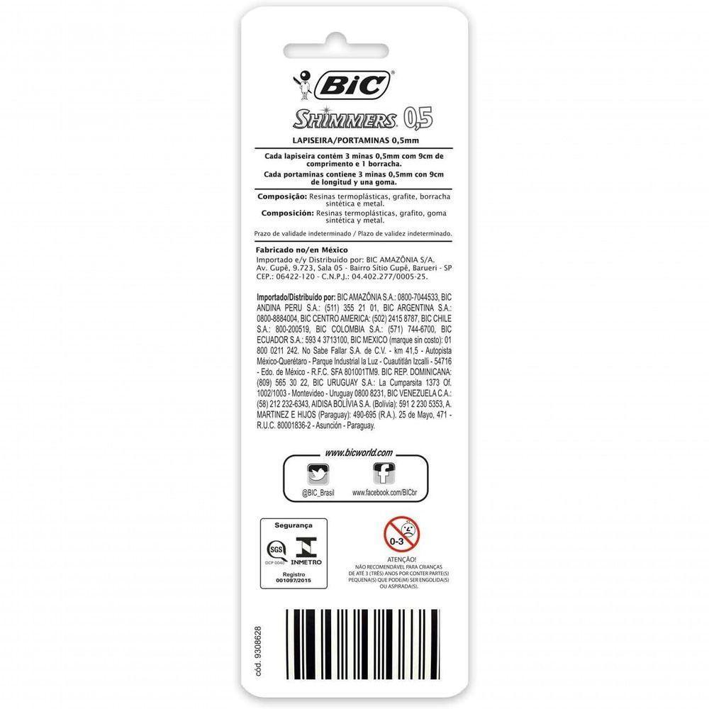 Lapiseira Bic Shimmers 0,5mm Borracha Na Ponta Multicor Embalagem Leve 3 Pague 2 - 2