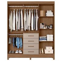 Guarda Roupa Solteiro Aruba 6 Portas Carvalho Fendi Com Espelho - Moval - 3