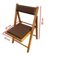 Cadeira Dobrável Em Madeira Com Assento E Encosto Estofados Mel - 4