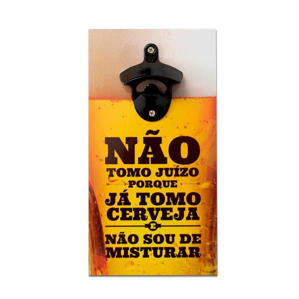 Abridor Garrafas Parede Frase Cerveja Mdf Com Imã 25x13 Cm - 1
