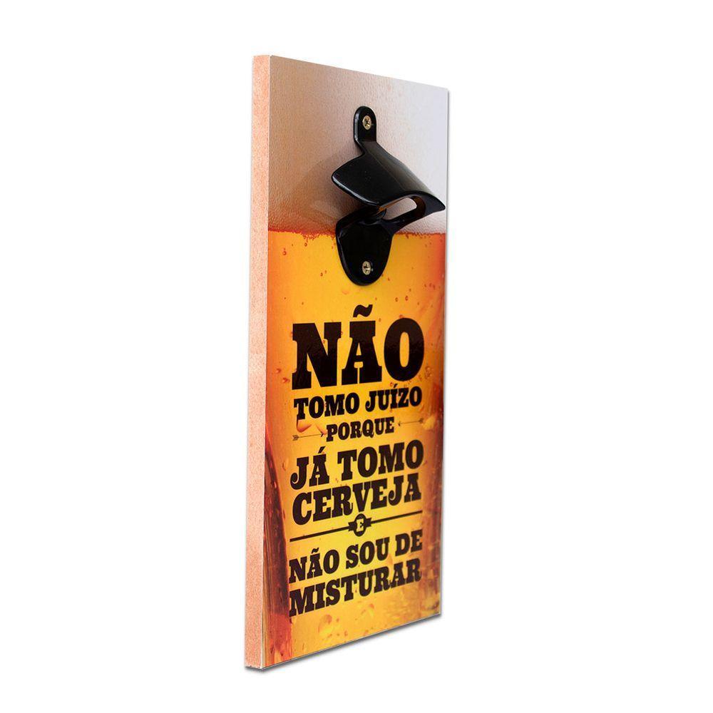 Abridor Garrafas Parede Frase Cerveja Mdf Com Imã 25x13 Cm - 1