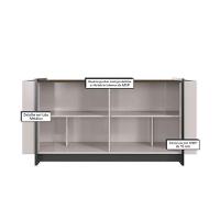 Aparador Para Sala Buffet Ambiente Copacabana Off White Nogueira Real Preto Acetinado Colibri - 3