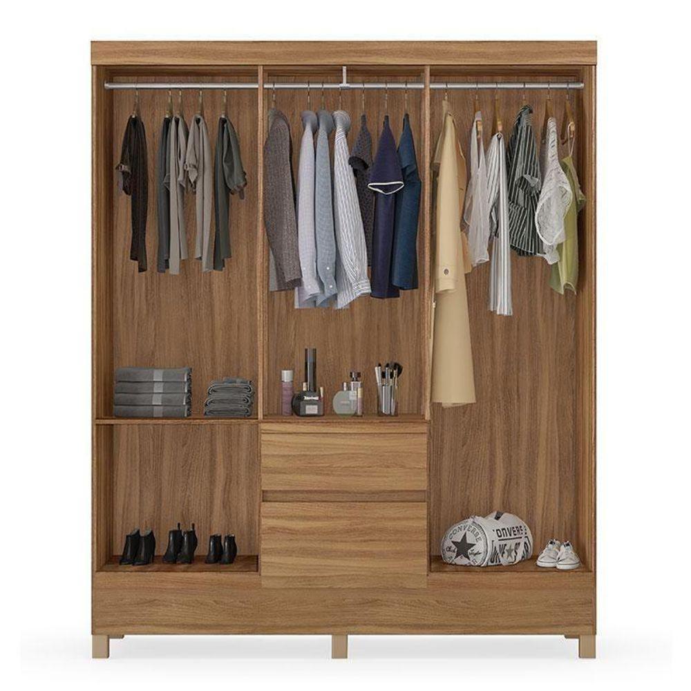 Cômoda Flora E Guarda Roupa Casal Flash 2 Amêndola Touch - Demóbile - 5