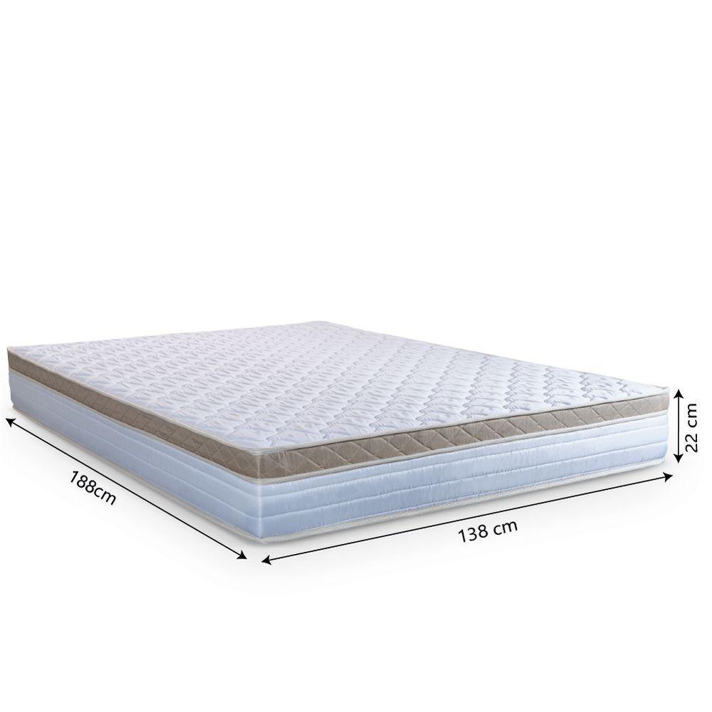 Cama Box Baú Casal Colchão Com Molas Ensacadas 138x188x63cm Dunas Branco/bege Hellen Branco / Bege - 5