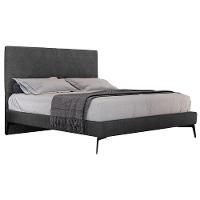 Cama Casal King Com Cabeceira 199cm Pés Metálicos Elisa S05 Veludo Preto - Mpozenato - 1