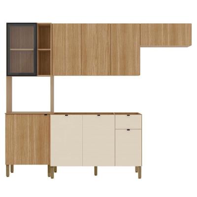 Cozinha Compacta Laura Plus Freijó Soft Z06 9 Portas 1 Gaveta em MDF Amadeirado