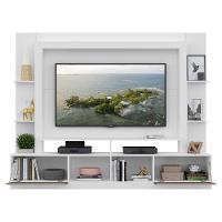 Estante Com Suporte Tv 65" E 2 Portas Oslo Multimóveis V3386 Branca/Lacca Fumê Branco/Lacca Fumê