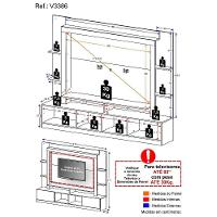 Estante Com Suporte Tv 65" E 2 Portas Oslo Multimóveis V3386 Branca/Lacca Fumê Branco/Lacca Fumê - 5