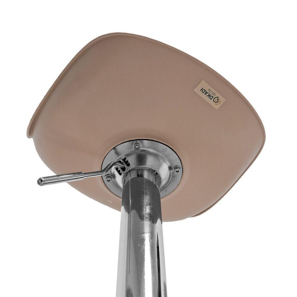 Banqueta Alta Estofada Com Base Giratória E Regulagem De Altura - ícaro Nude - 7