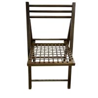 Cadeira Dobrável Em Madeira Com Assento Em Corda Naval Castanho - 2