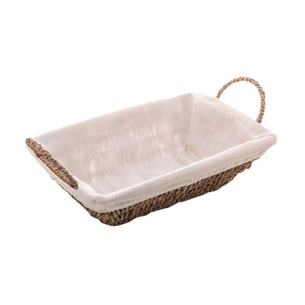 Cesto Organizador Retangular Em Sisal Com Forro Em Tecido 35x13cm Wolff - 1