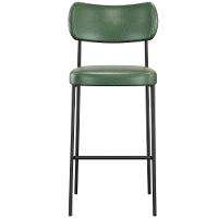 Banqueta Alta Bar Estofada Kit 6 Milli Sintético Verde A14 - Mpozenato