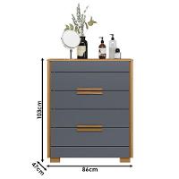 Guarda Roupa Solteiro Chile E Cômoda Dhara Freijó Cinza – Moval - 7