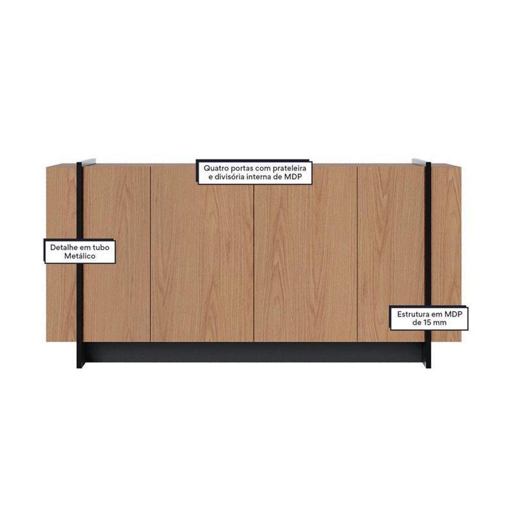 Aparador Para Sala Buffet Ambiente Copacabana Freijó Preto Acetinado– Colibri - 3