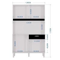 Cozinha Ambiente Kit Cassia 8 Portas Branco Preto - Poquema - 3