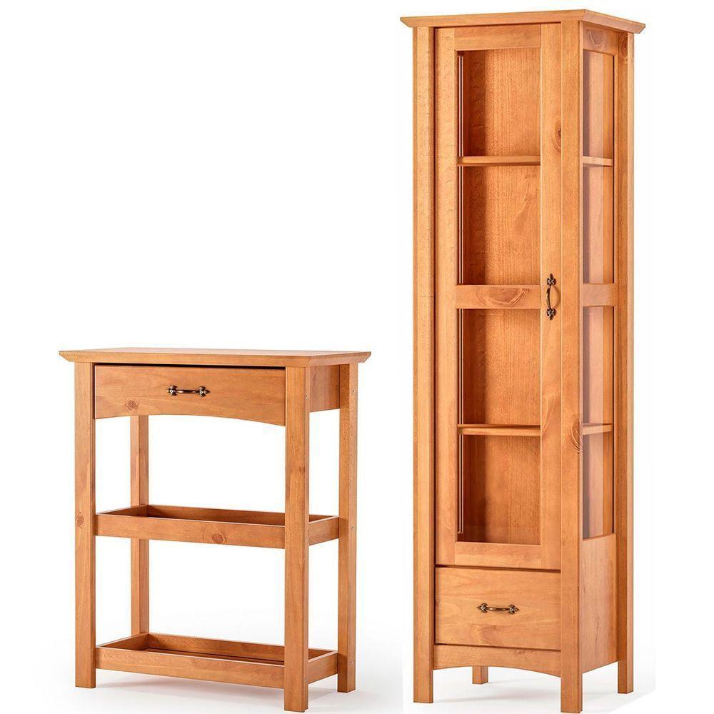 Cristaleira 1 Porta E Aparador 1 Gaveta Bella Carvalho Fosco - 1