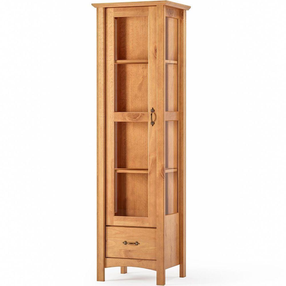 Cristaleira 1 Porta E Aparador 1 Gaveta Bella Carvalho Fosco - 2