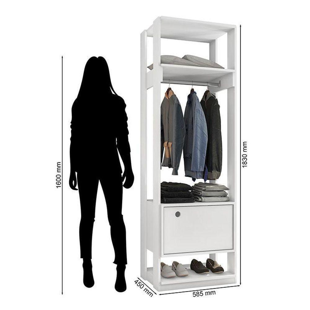 Guarda Roupa Modulado Titan Com Porta Branco - Móveis Leão - 2
