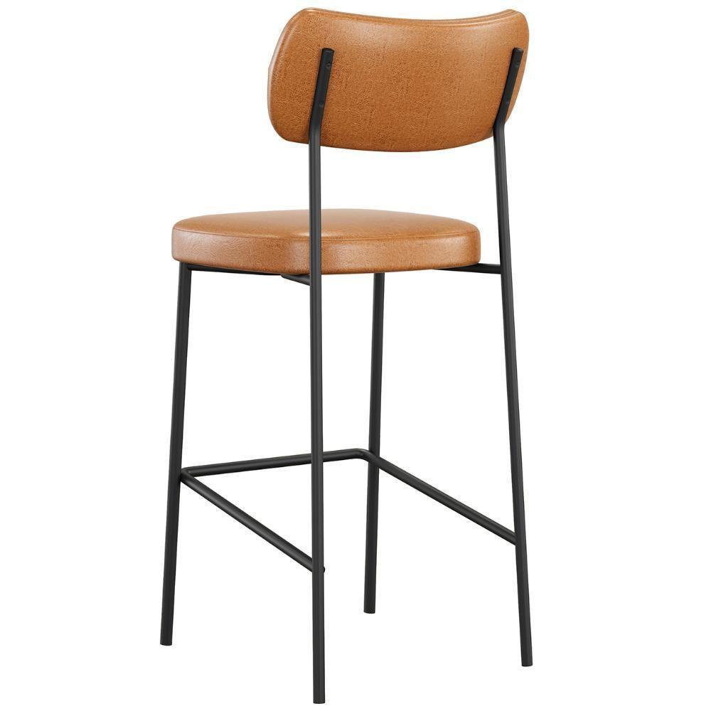 Banqueta Alta Bar Estofada Kit 8 Milli Sintético Caramelo A14 - Mpozenato - 6